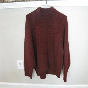 Abercrombie & Fitch Womens Turtleneck Sweater Chunky‎ Knit  Burgundy